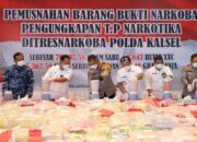 Polda Kalsel Musnahkan Narkoba Rp 133 Miliar, 36 Tersangka Ditangkap