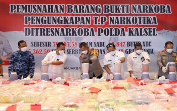 Polda Kalsel Musnahkan Narkoba Rp 133 Miliar, 36 Tersangka Ditangkap