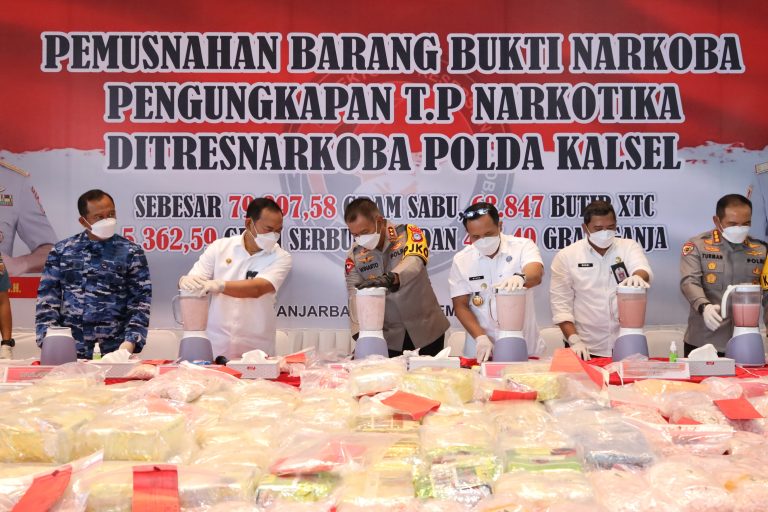 Polda Kalsel Musnahkan Narkoba Rp 133 Miliar, 36 Tersangka Ditangkap