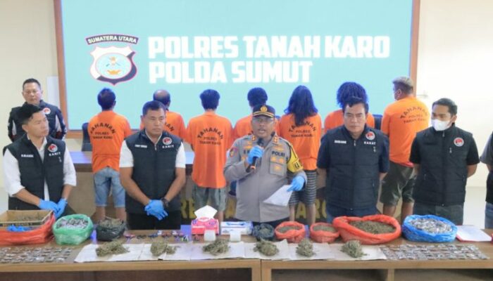 Polres Tanah Karo Ungkap Jaringan Ganja, 7 Tersangka Diamankan