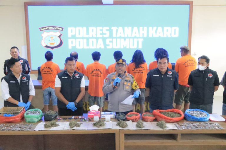 Polres Tanah Karo Ungkap Jaringan Ganja, 7 Tersangka Diamankan