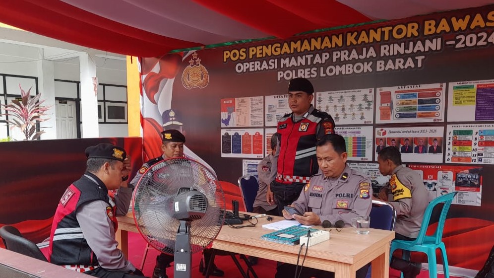 Patroli Preventif Polres Lombok Barat, Sambangi Kantor Bawaslu