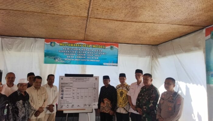 Musyawarah Desa (MUSDES) Pemilihan Kepala Desa Pergantian Antar Waktu (PAW) di Desa Lembar Selatan Berjalan Aman dan Lancar 