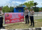 Sat Lantas Polres Bima, Pasang Spanduk Mudik Aman Keluarga Nyaman, Darurat  Hubungi Layanan 110