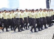 Satpam dan Potmas Ikut Ambil Bagian dalam Devile Hari Bhayangkara ke-79 di Monas