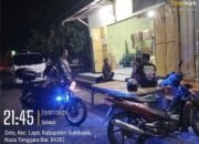 Polsek Lape Gelar Patroli Blue Light dan KRYD, Jaga Keamanan Wilayah Sumbawa