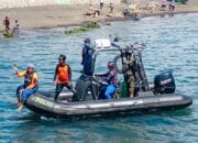 Sat Polairud Polres Bima Kota Bersama Pos SAR Bima Amankan Festival Sangiang Api 2025 di Pantai dan Perairan Wera