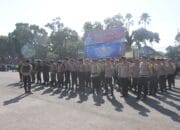 Ratusan personel Gabungan Personel TNI-Polri diturunkan amankan aksi demo di Lombok Tengah