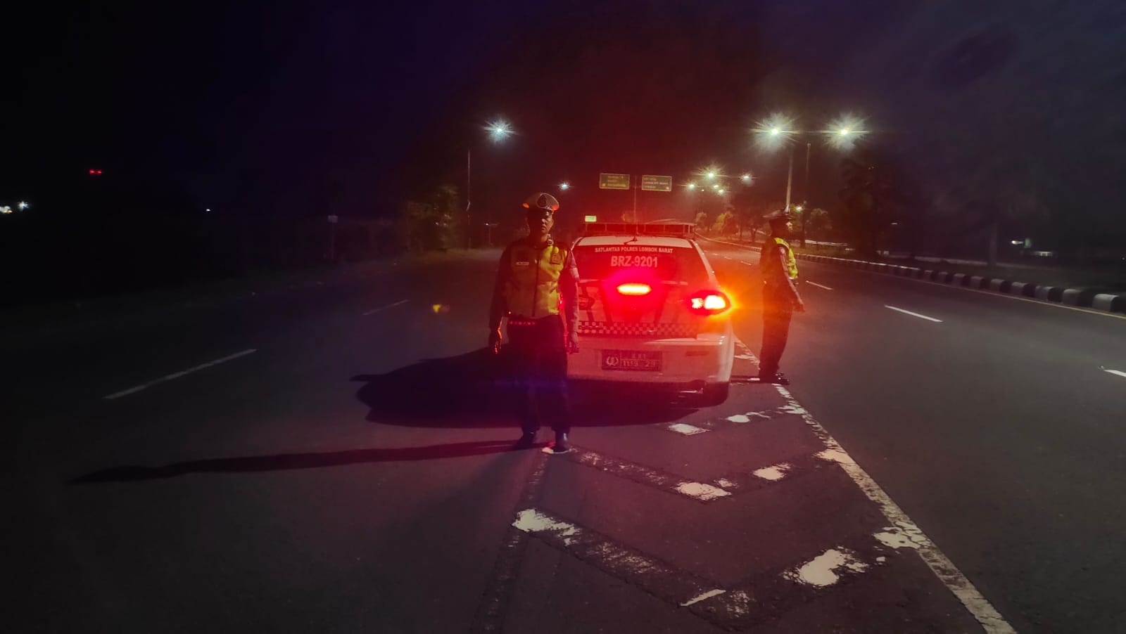 Satlantas Lombok Barat Antisipasi Kejahatan Malam di By Pass BIL 2