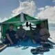 Polsek Langgudu Respon Cepat Evakuasi Perahu Boat Dihantam Gelombang di Perairan Langgudu