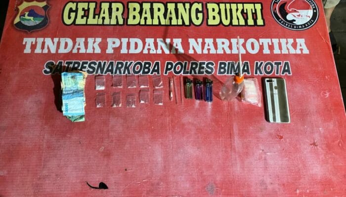 Sat Resnarkoba Polres Bima Kota Amankan Dua Terduga Pelaku Transaksi Sabu di Rabadompu Barat
