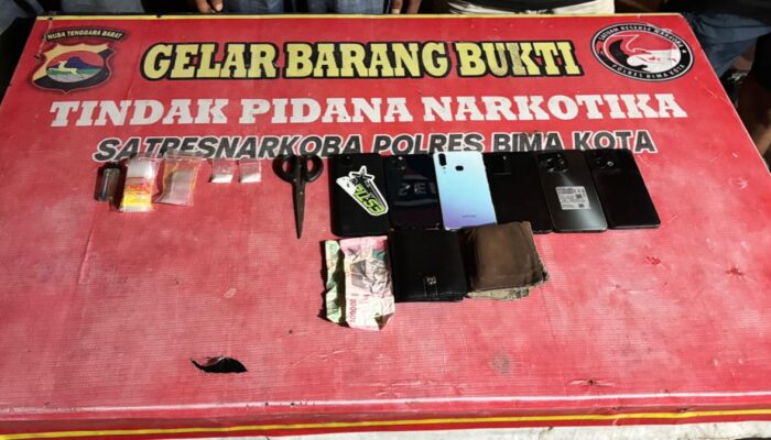 Tim Opsnal Sat Resnarkoba Polres Bima Kota Kembali Ungkap Kasus Sabu, 6 Orang Diamankan