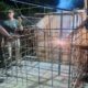 Percikan Las Malam Hari Iringi Pembangunan Jembatan Garuda