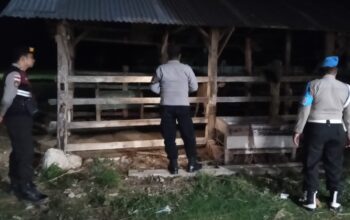 Jaga Kamtibmas, Polsek Sekotong Sambangi Kandang Ternak Dini Hari