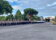 Kapolres Lotim Pimpin Apel Pagi Simak Arahan yang disampaikan