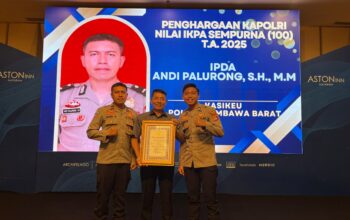 Polres Sumbawa Barat Raih Penghargaan IKPA 100, Kasikeu Terima Langsung dari Kapolda NTB pada Rakernis Keuangan Polri 2026